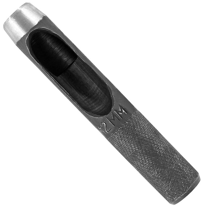 Bivethoi 12mm Round Gasket Punch, Carbon Steel Hollow Hole Cutter Tool, Watch Band Leather Hole Punch for Belts Fabric Canvas Paper Plastic Craft (Metric) - Image 1